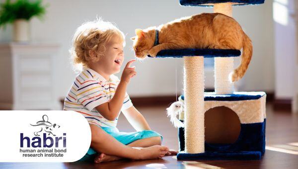 HABRI Logo with Little Boy and a Cat 